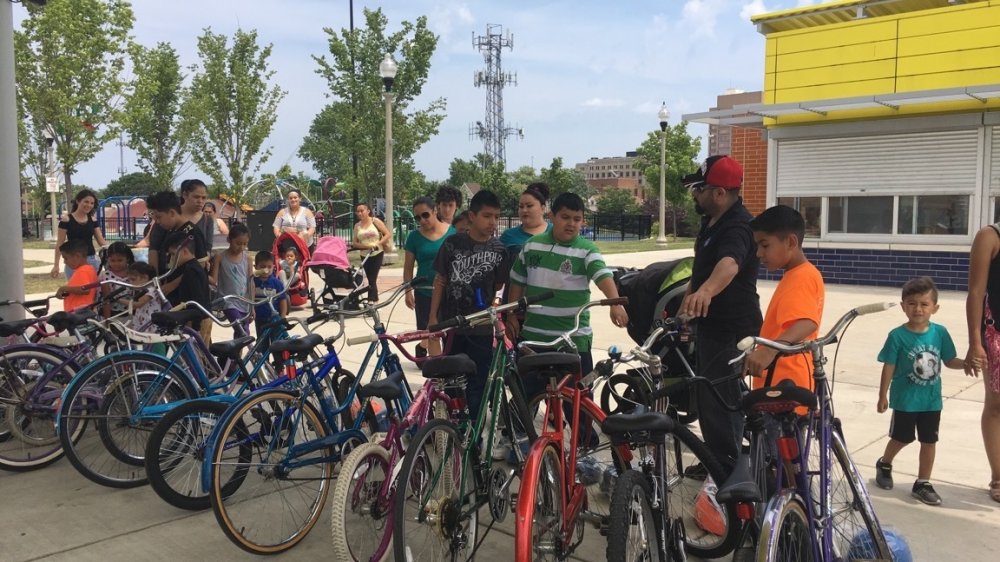 children with bikes